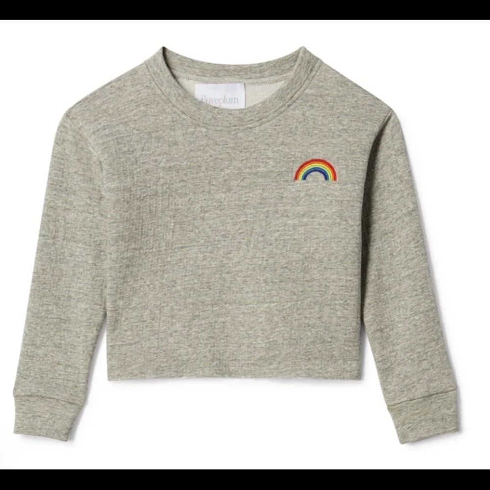 I Love Plum Cropped Sweatshirt